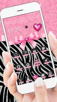 Zebra Launcher Pink Bow Theme screenshot 1