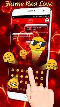 Flame Heart Keyboard Theme скриншот 2