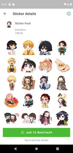 Tanjiro Kamado KNY Stickers Whatsapp screenshot 4
