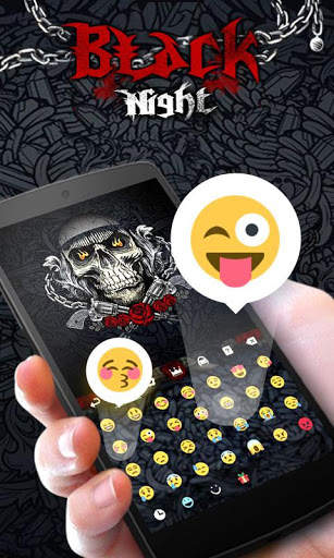 Black Night GO Keyboard Theme स्क्रीनशॉट 5