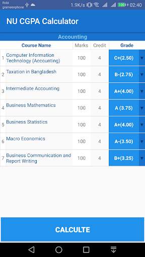 EasyCGPA - NU CGPA Calculator screenshot 2