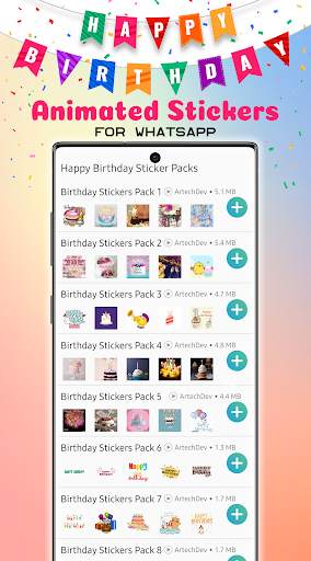 Happy Birthday Animated Stickers For WhatsApp screenshot 2