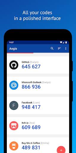 Aegis Authenticator - Two Factor (2FA) app screenshot 1