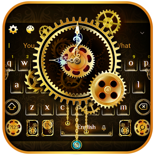 Clock Luxury Gold Keyboard Theme icon