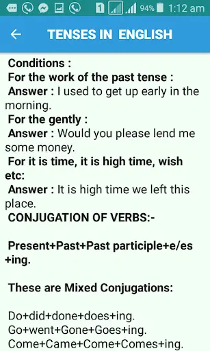 Tense In English screenshot 6