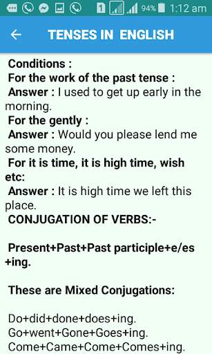 Tense In English screenshot 6