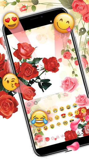 Pink Love Rose Keyboard Theme screenshot 3