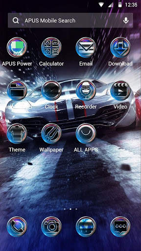 Blue Racing Speed Car - APUS launcher theme screenshot 3