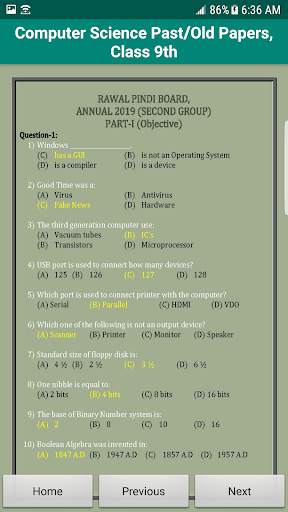 Computer Science Old/Past Papers Class 9th screenshot 3