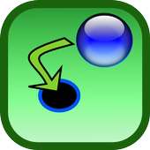 A ball is put into a hole logo