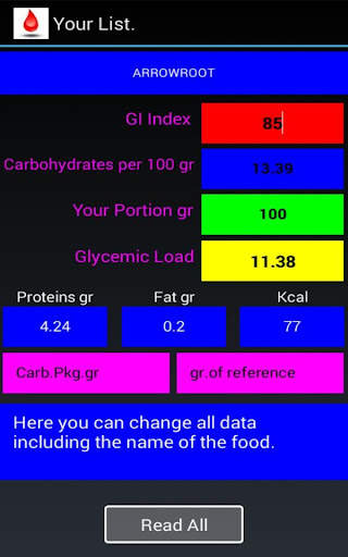 GI and glycemic load Lite screenshot 11