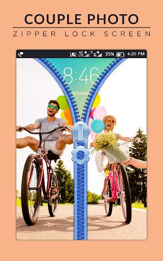 Couple Zipper Lock Screen 2018 screenshot 2