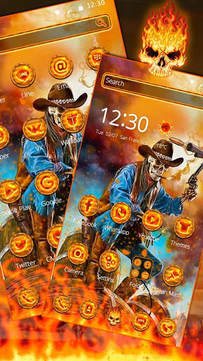 Fiery Western Skull Theme screenshot 2