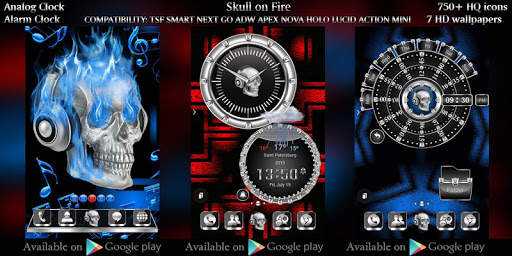Free Skull on Fire Go Locker theme screenshot 3