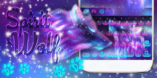 Night Sky Spirit Wolf Keyboard Theme screenshot 4