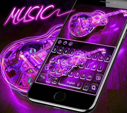 Neon Guitar Music Keyboard Theme screenshot 3