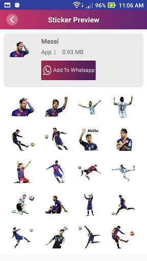 Messi Stickers For Whatsapp screenshot 2