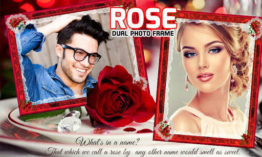 Red Rose Dual Photo Frames screenshot 2