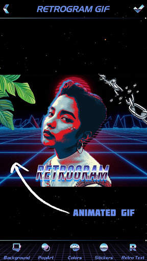 Retrogram 🌴: Retrowave Photo, GIF & Text Maker screenshot 3