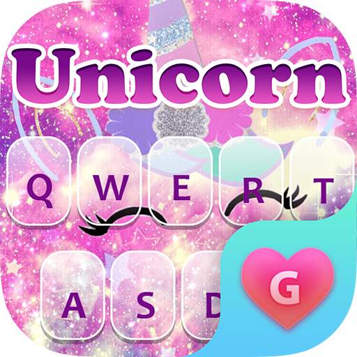 Glitter Unicorn Keyboard Theme for Girls 1.0