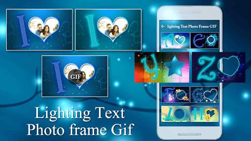 Lighting GIF Text Photo Frame - 3D GIF Text Editor 1 تصوير الشاشة