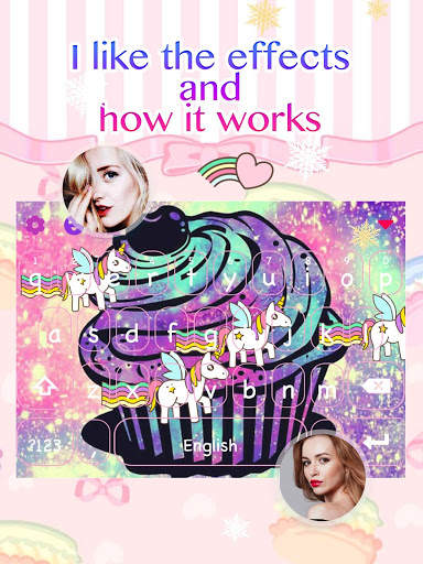 Unicorn Cupcake Keyboard Theme for Girls screenshot 3