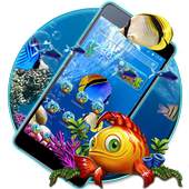 Lively Aquarium Gold Blue Fish Theme 1.1.3
