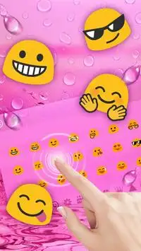 Pink Water Drops Keyboard Theme screenshot 3
