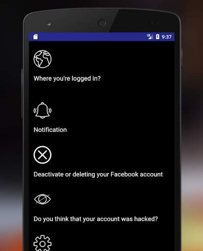 Account Settings for Facebook स्क्रीनशॉट 3