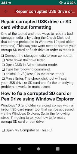 Recover Corrupted SD Card Guide screenshot 2