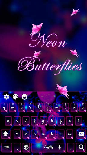 Neon Butterflies Keyboard screenshot 1