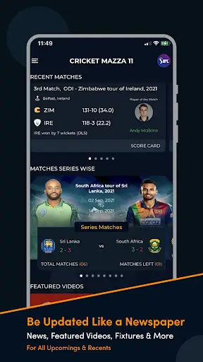 Cricket Mazza 11 Live Line screenshot 2