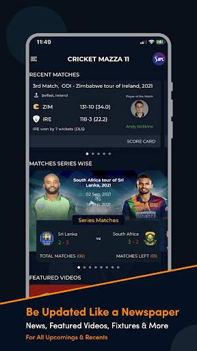 Cricket Mazza 11 Live Line screenshot 2
