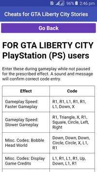 Popular GTA Liberty City Cheats screenshot 4