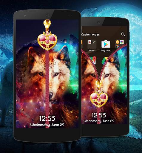 Wolf Zipper Lock Screen 2 تصوير الشاشة