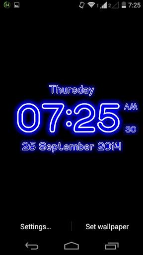 Neon Digital Clock Live Wallpaper screenshot 2