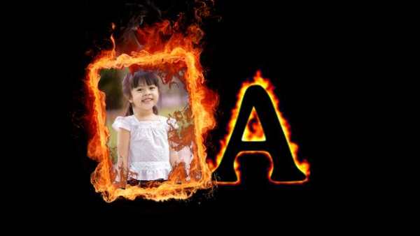 Fire Text Photo Frame screenshot 1