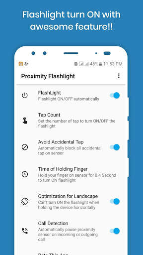 Proximity Flashlight: Just Tap to Light Everything screenshot 1