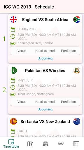 Cricket World Cup 2019 | Schedule | Prediction screenshot 1