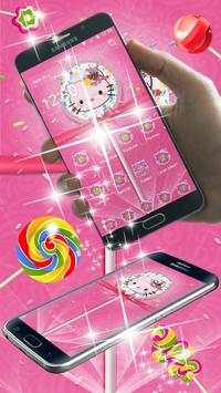 Pink Kitty Sweet Lollipop Theme screenshot 3