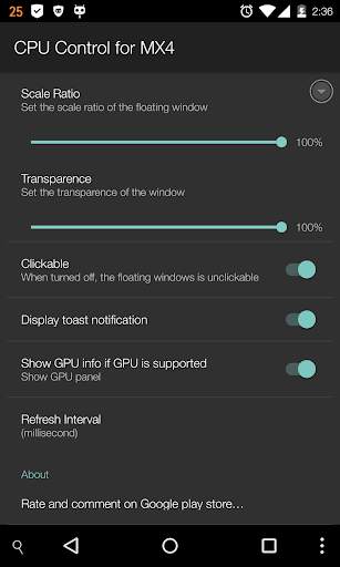 CPU Control for MX4 screenshot 4
