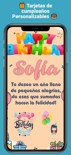 Tarjetas de cumpleaños con foto y nombre screenshot 1