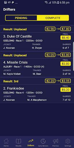 Plunge (Real-time racing algorithms and alerts) screenshot 3