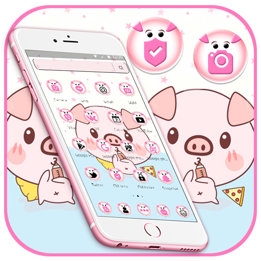 Cute Baby Pink Piggy Theme icon
