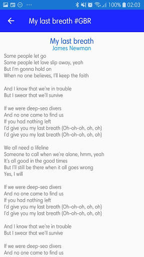 Lyrics of ESC Songs screenshot 4