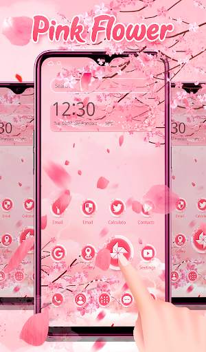 Emotion theme beautiful pink flower screenshot 3