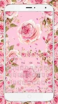 Romantic Pink Rose Keyboard स्क्रीनशॉट 1
