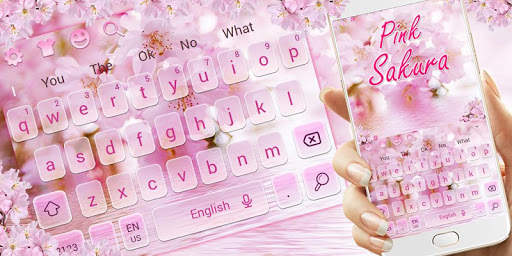 Pink Sakura Flower Keyboard Theme screenshot 4