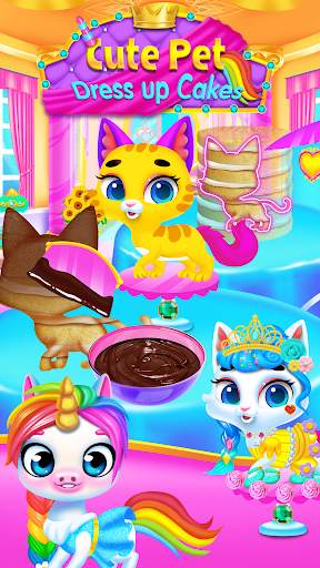 Cute Pet Dress Up Cakes - Rainbow Baking Games screenshot 3