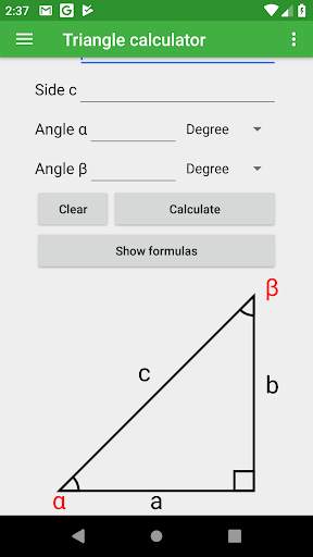 Triangle calculator screenshot 3